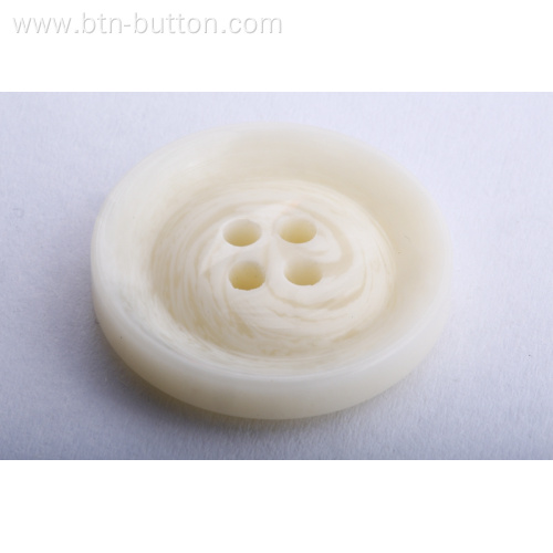 Imitation horn resin button with logo